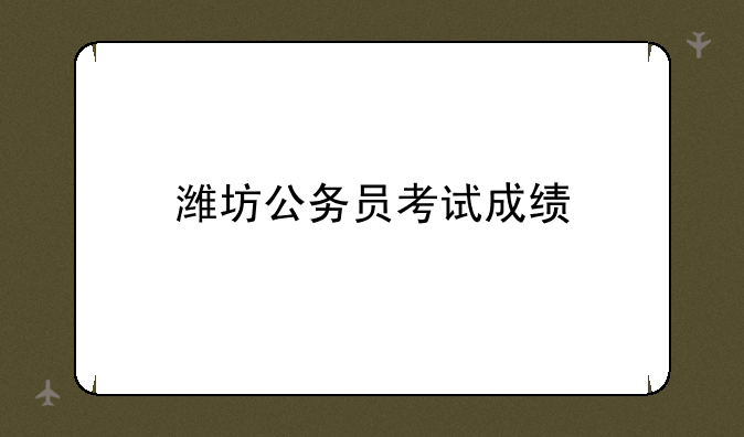 潍坊公务员考试成绩