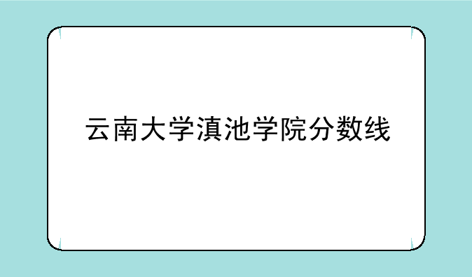 云南大学滇池学院分数线