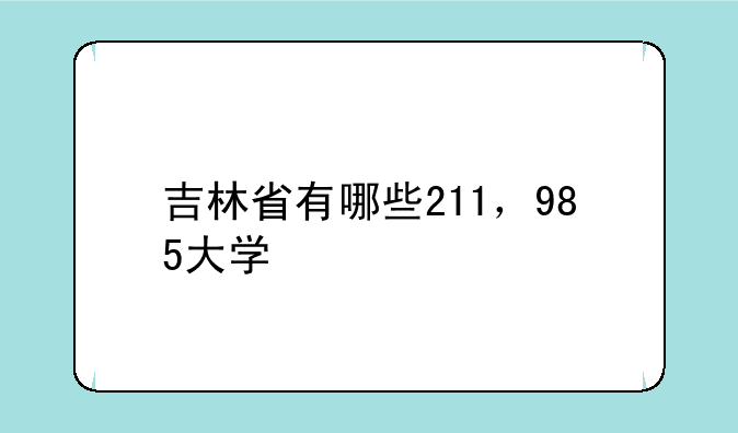 吉林省有哪些211，985大学