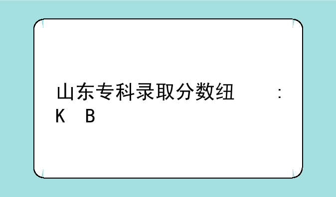 山东专科录取分数线排名