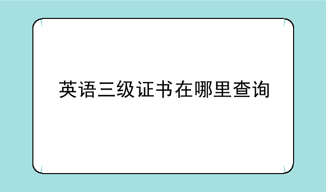 英语三级证书在哪里查询