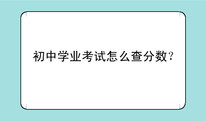 初中学业考试怎么查分数？