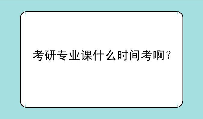 考研专业课什么时间考啊？