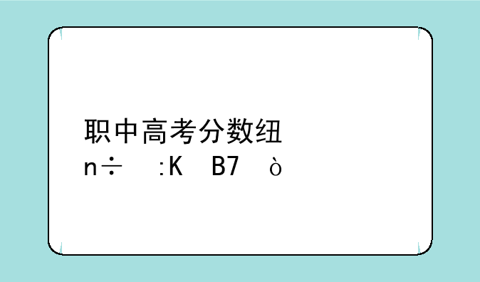 职中高考分数线全国排名？
